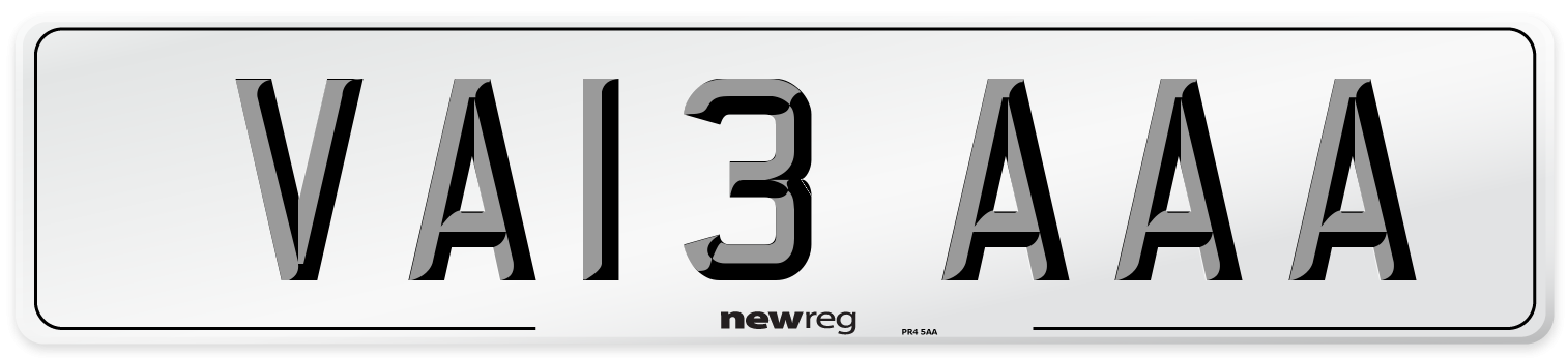 VA13 AAA Number Plate from New Reg